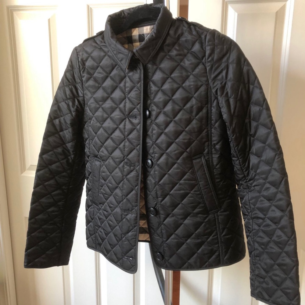 Authentic Burberry Mini Ashurst Quilt Jacket-Big Girls. Size 14Y. Color: Black